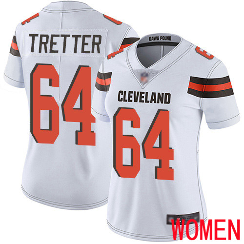 Cleveland Browns JC Tretter Women White Limited Jersey #64 NFL Football Road Vapor Untouchable